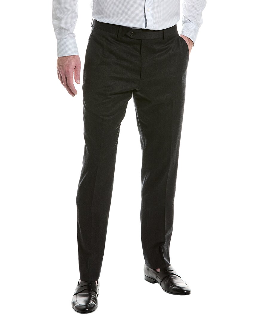 Shop Brooks Brothers Flannel Wool-blend Suit Trouser In Black