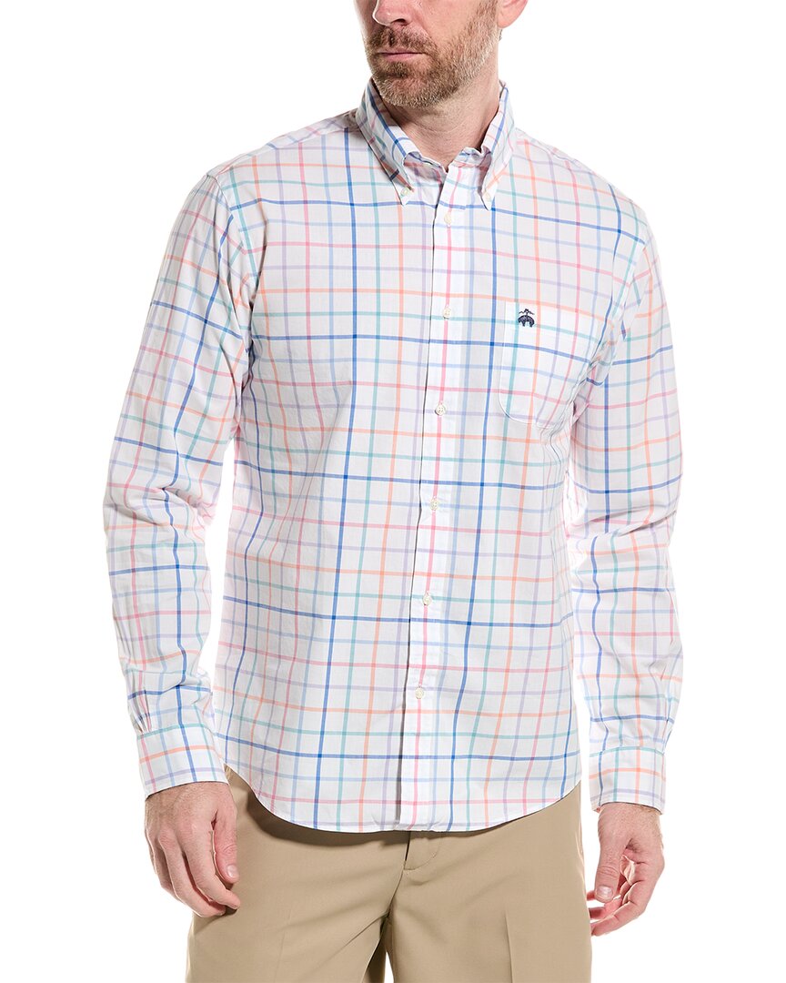 Shop Brooks Brothers Spring Check Shirt In White