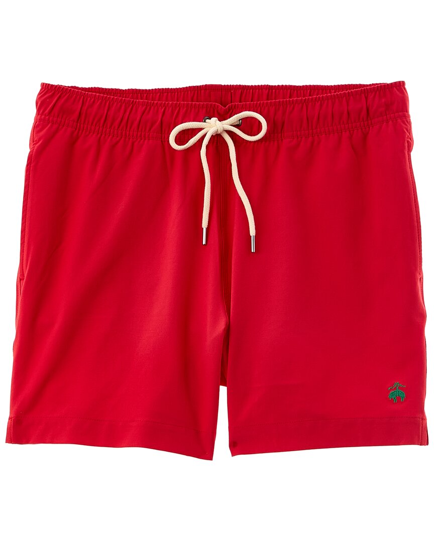 Shop Brooks Brothers Solid Swim Trunk In Red