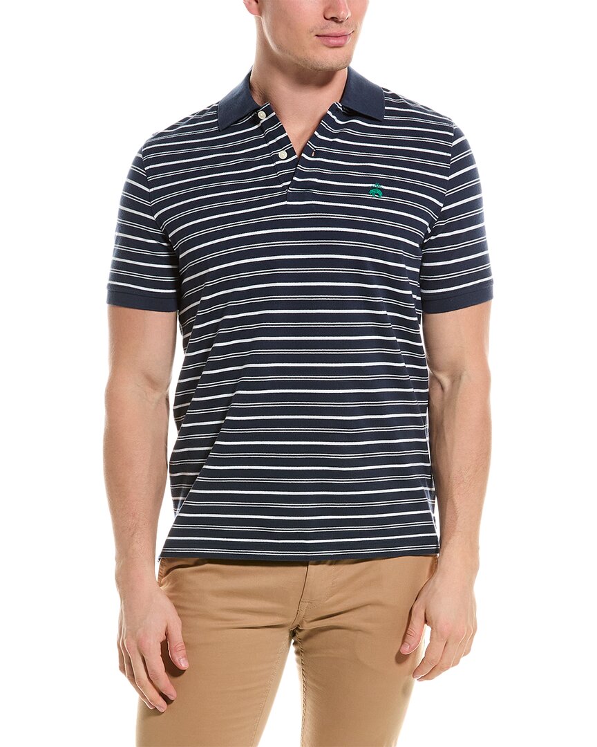 Brooks Brothers Stripe Slim Fit Polo Shirt In Blue