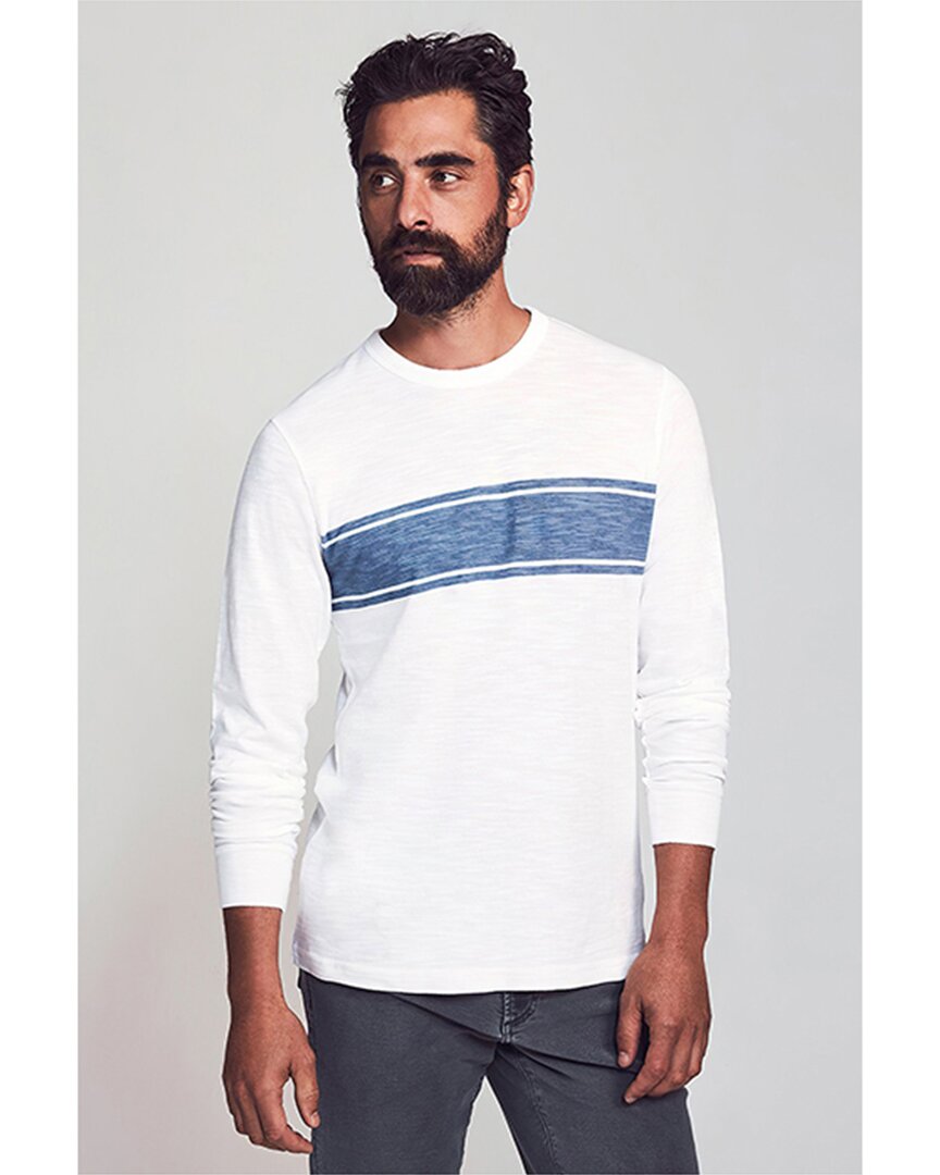 Shop Faherty Surf Stripe T-shirt In White