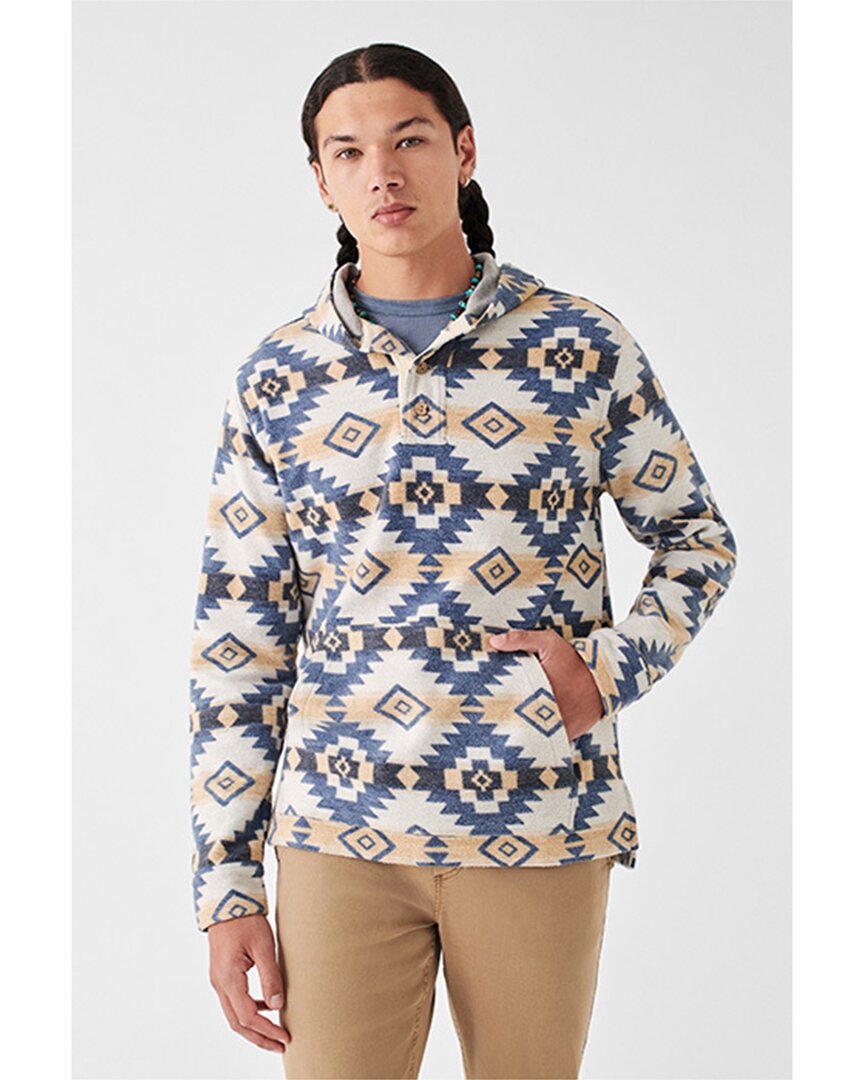 Shop Faherty Dgf Knit Pacific Hoodie In Blue