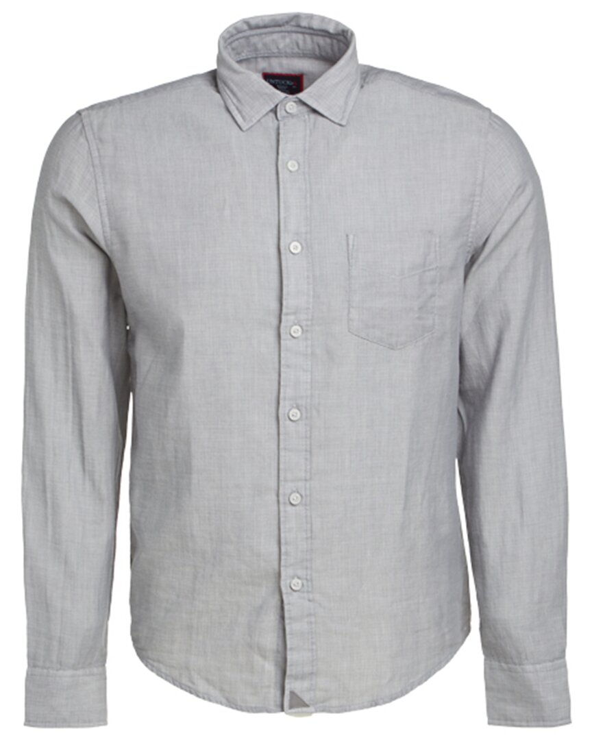 Shop Untuckit Slim Fit Gauze Valadige Shirt In Grey
