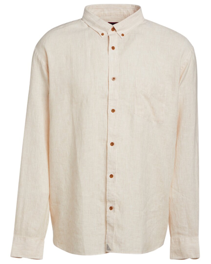 Shop Untuckit Wrinkle-resistant Hudelot Linen Shirt In Brown