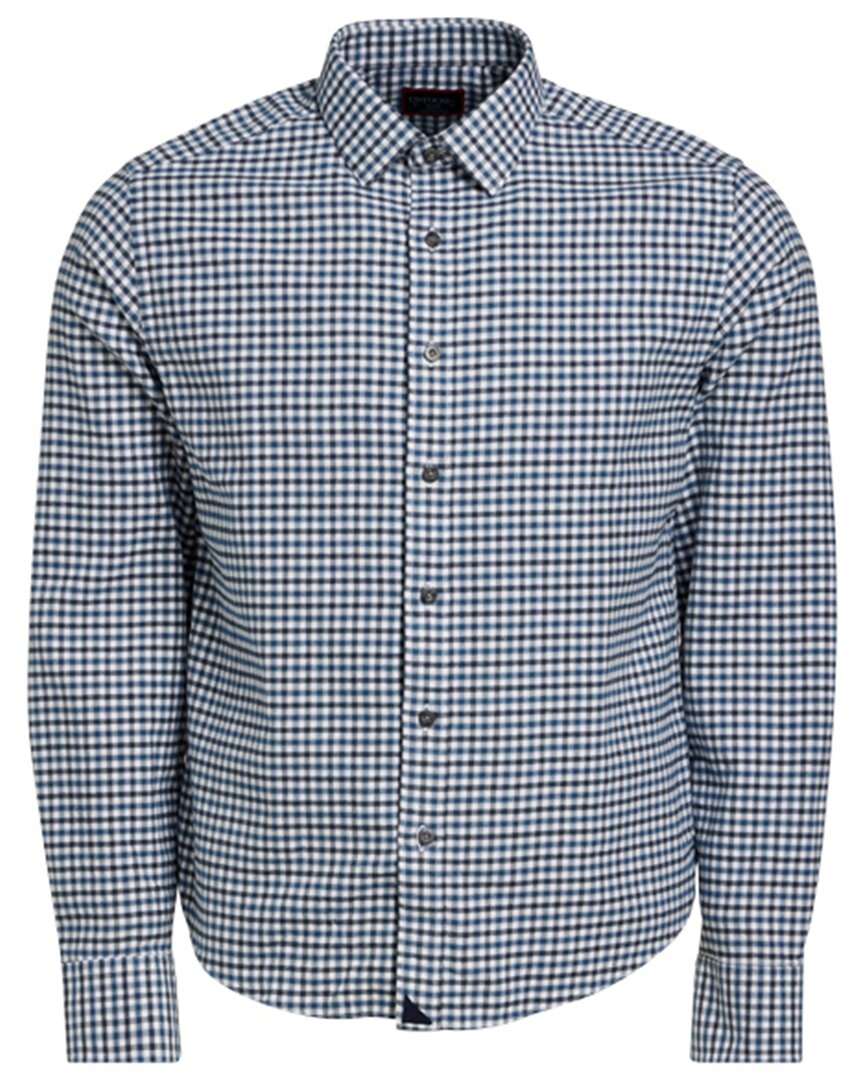 Shop Untuckit Slim Fit Flannel Gibbston Shirt In Blue