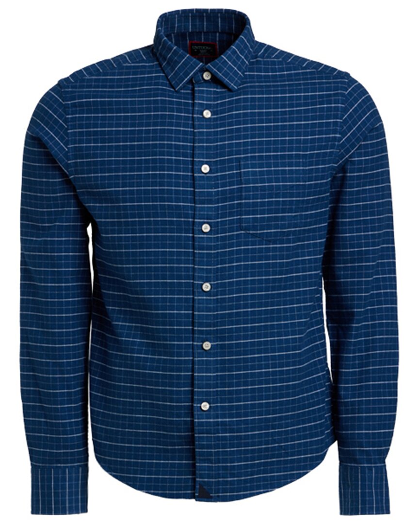 Shop Untuckit Slim Fit Flannel Michelot Shirt In Blue
