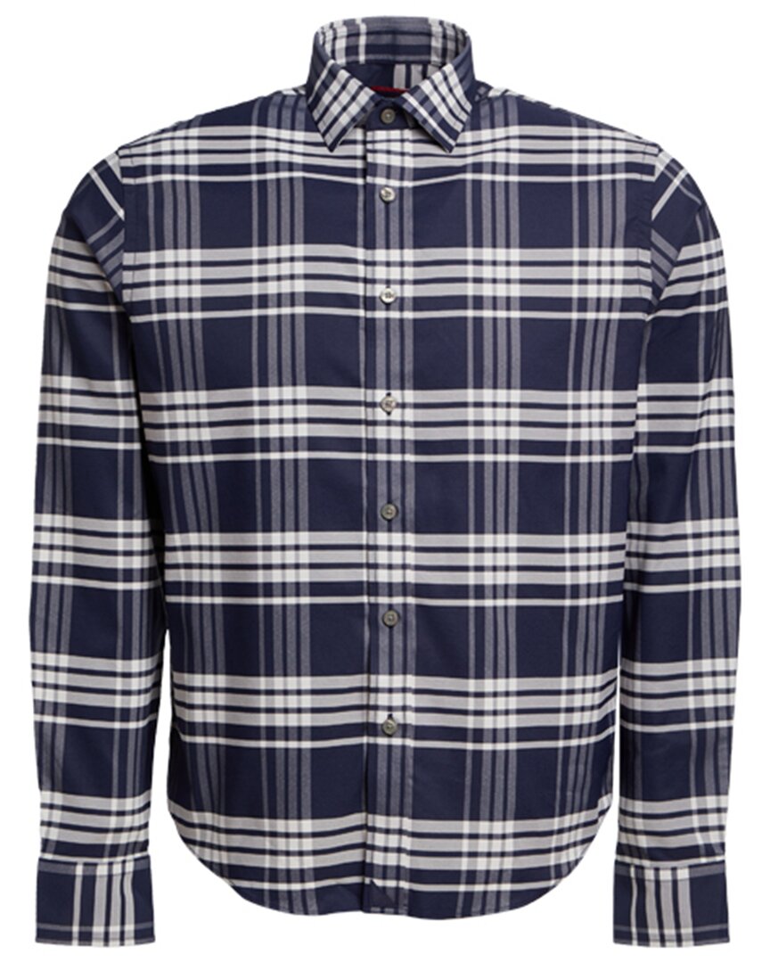 Shop Untuckit Wrinkle-free Performance Delucca Shirt In Blue