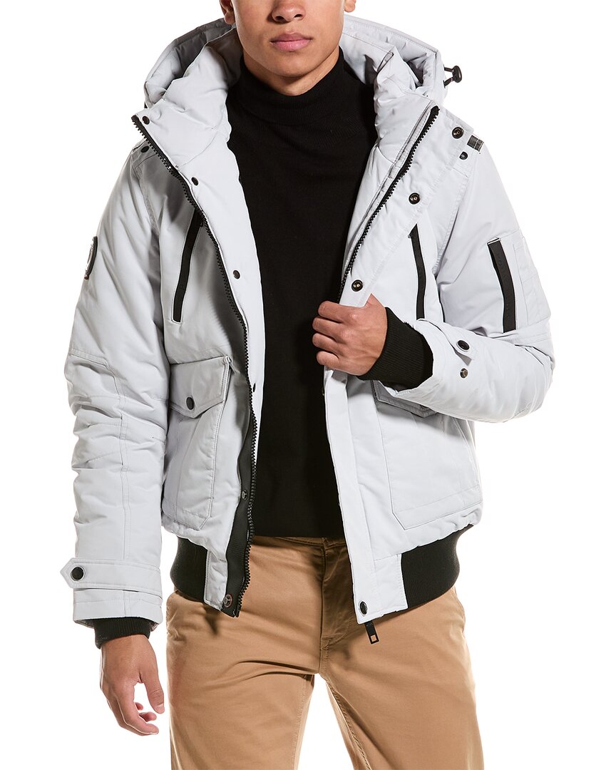 Point Zero Mpro Coated Bomber Jacket In Grey