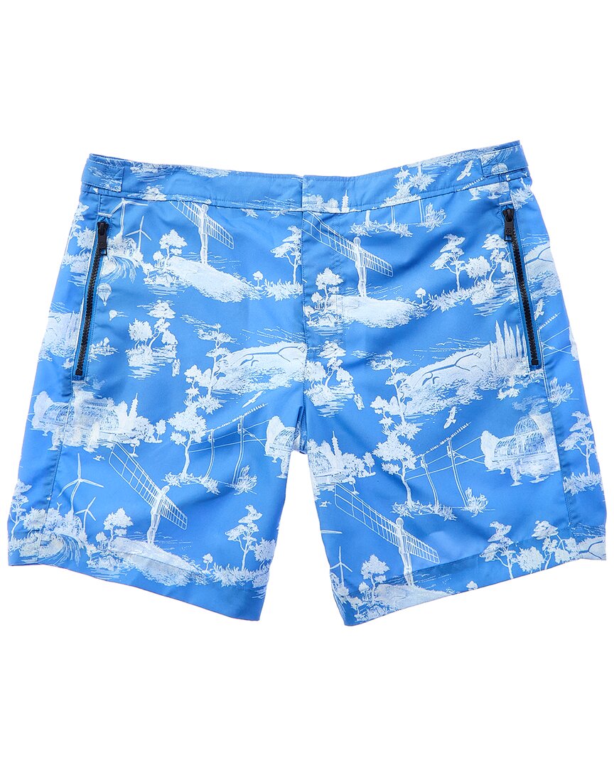 Shop Ted Baker Holoway Print Swim Short In Blue