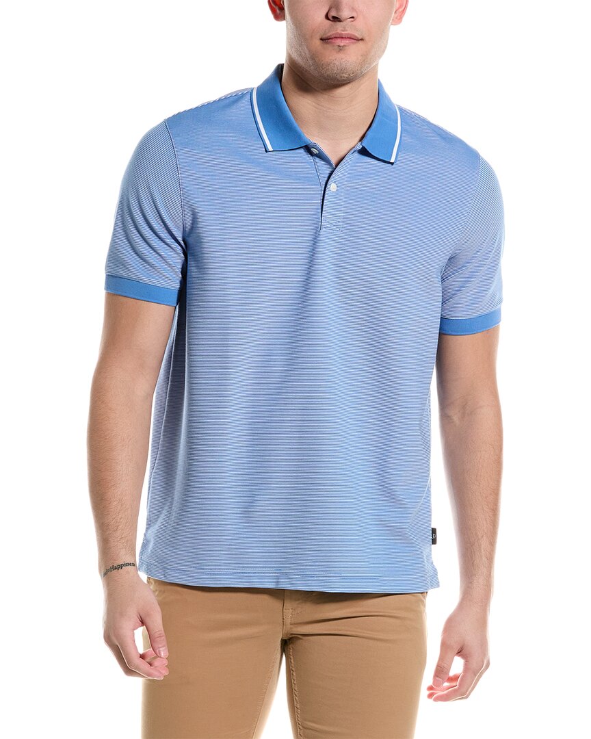 Shop Ted Baker Ellerby Regular Striped Polo Shirt In Blue