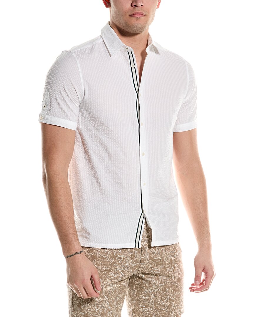 Shop Ted Baker Stansho Seersucker Smart Shirt In White