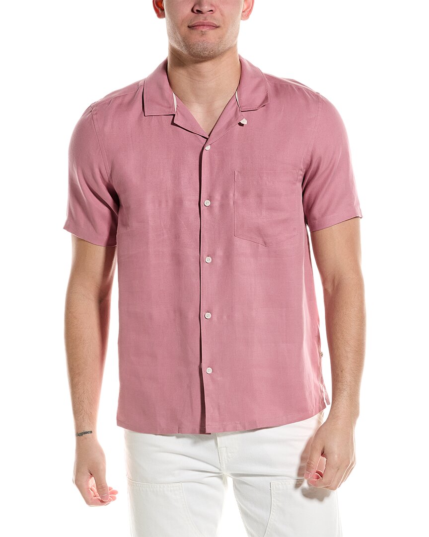 Shop Ted Baker Wesland Revera Relaxed Fit Linen-blend Shirt In Pink
