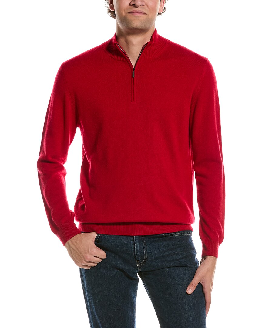 Forte Cashmere Mock Neck Cashmere 1/4-zip Sweater