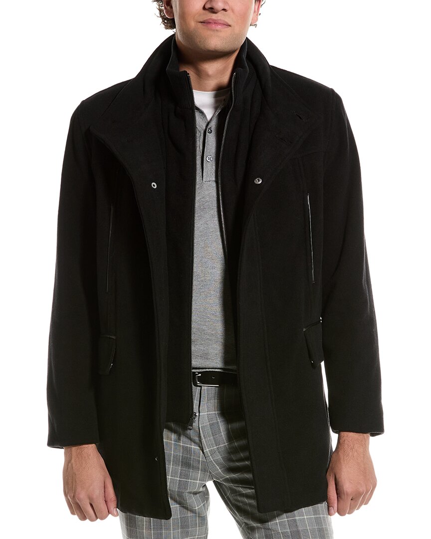 Cole Haan Signature Wool-blend Carcoat In Blue