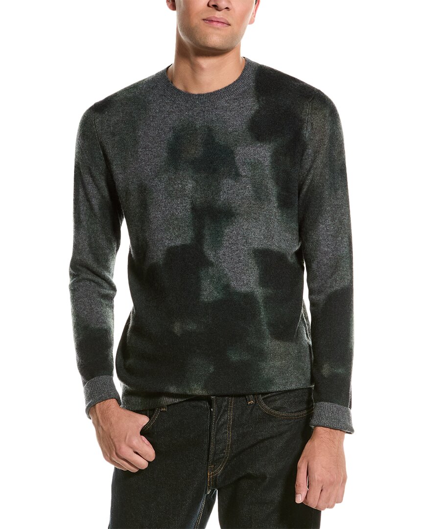 Autumn Cashmere Watercolor Wool & Cashmere-blend Crewneck Sweater In Green