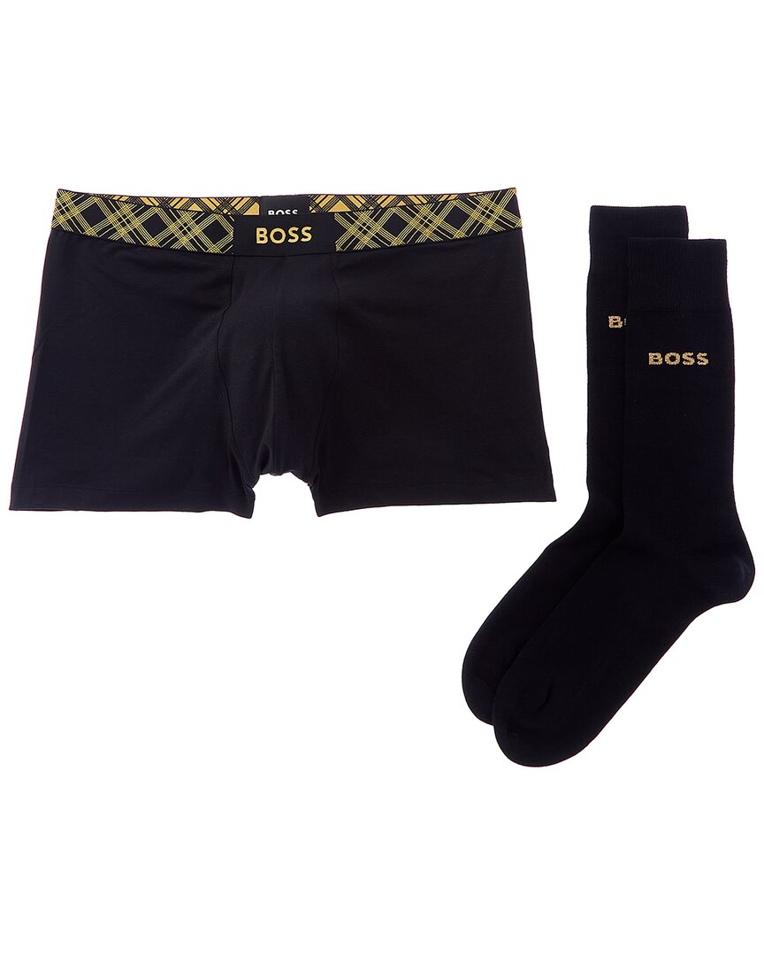 Shop Hugo Boss 2pc Trunk & Sock Gift Set In Black