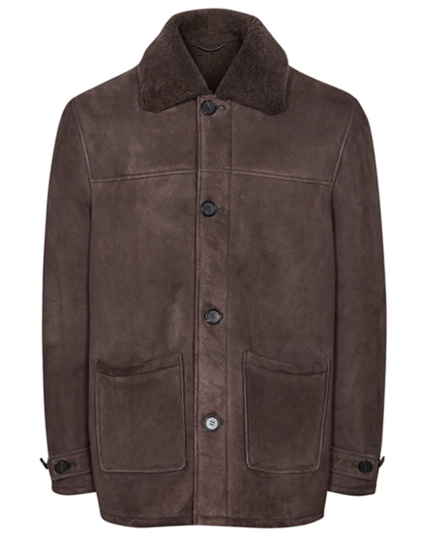 Shop Reiss Treem Mid Length Shearling Leather Jacket