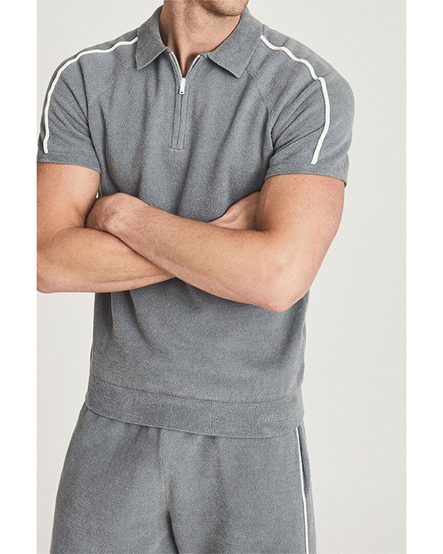 Reiss Gammo Polo Shirt In Gray