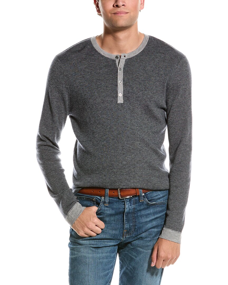Kier + J Wool & Cashmere-blend Henley In Blue
