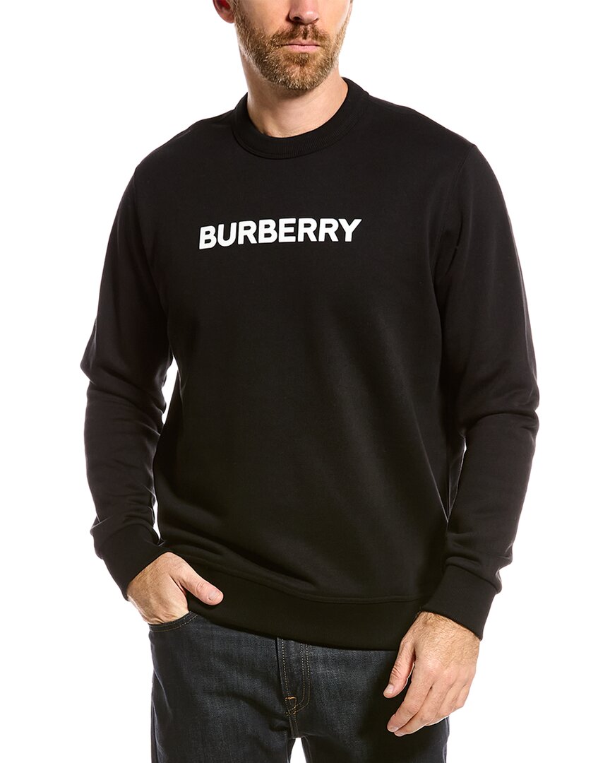 Shop Burberry Logo Crewneck Sweatshirt In Black