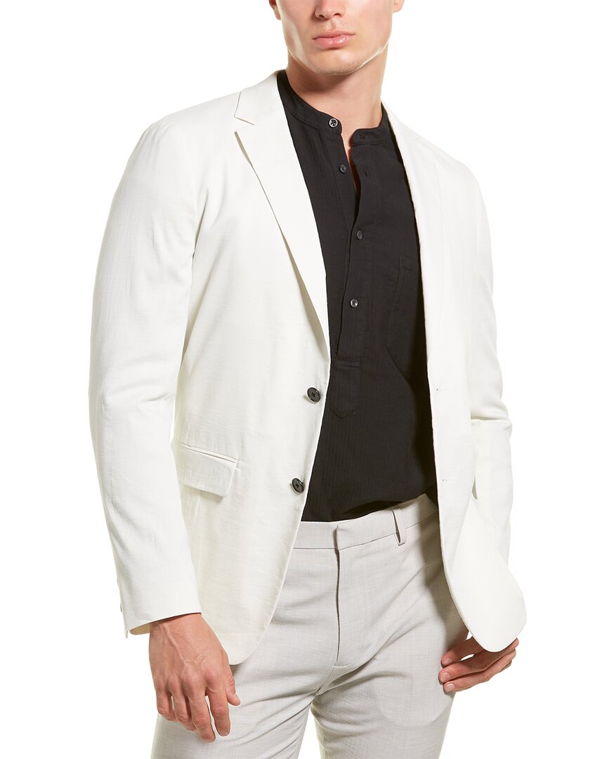 Theory Clinton Eco Crunch Linen-blend Jacket In Nocolor | ModeSens