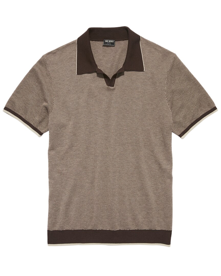 Todd Snyder Silk-blend Polo Shirt In Brown