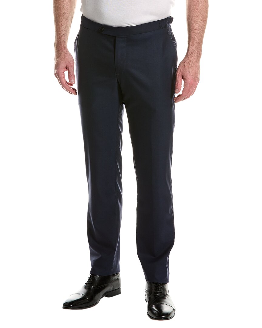 Shop Isaia Wool Trouser In Blue