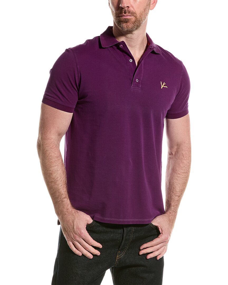 Isaia Pique Polo Shirt In Purple