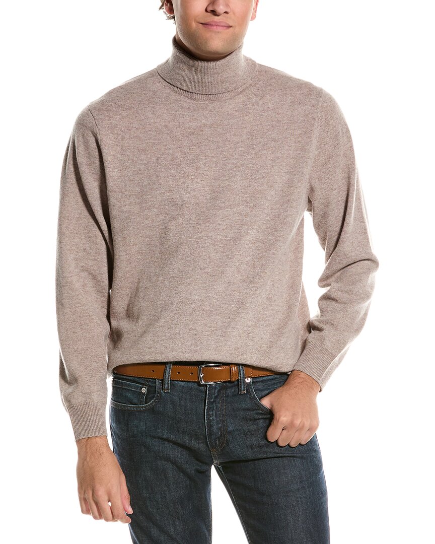 Douglas Anthony Turtleneck Wool Sweater In Tan