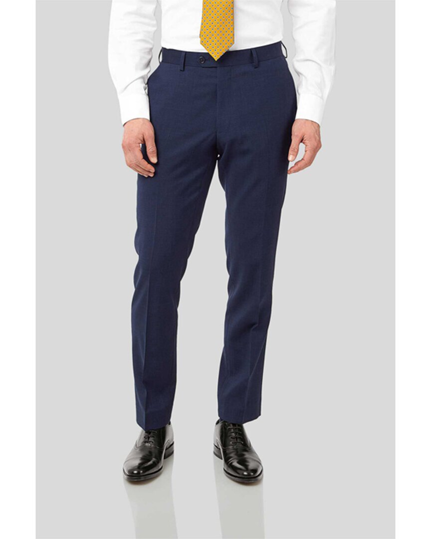 Elevate Your Travel Style with the Blue Slim Fit Pindot Travel Suit Trouser