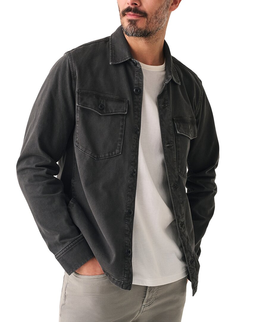 Faherty Jersey Shirt Jacket In Black