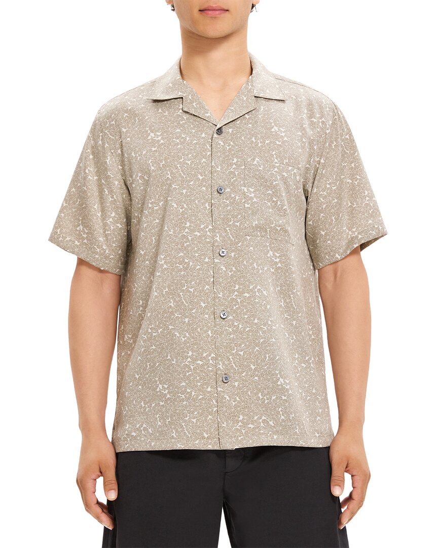 Theory Noll Woven Shirt In Gray