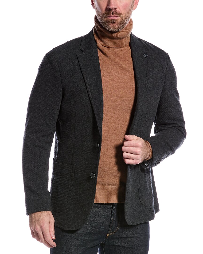 Report Collection Popcorn Textured Jacket In Grey