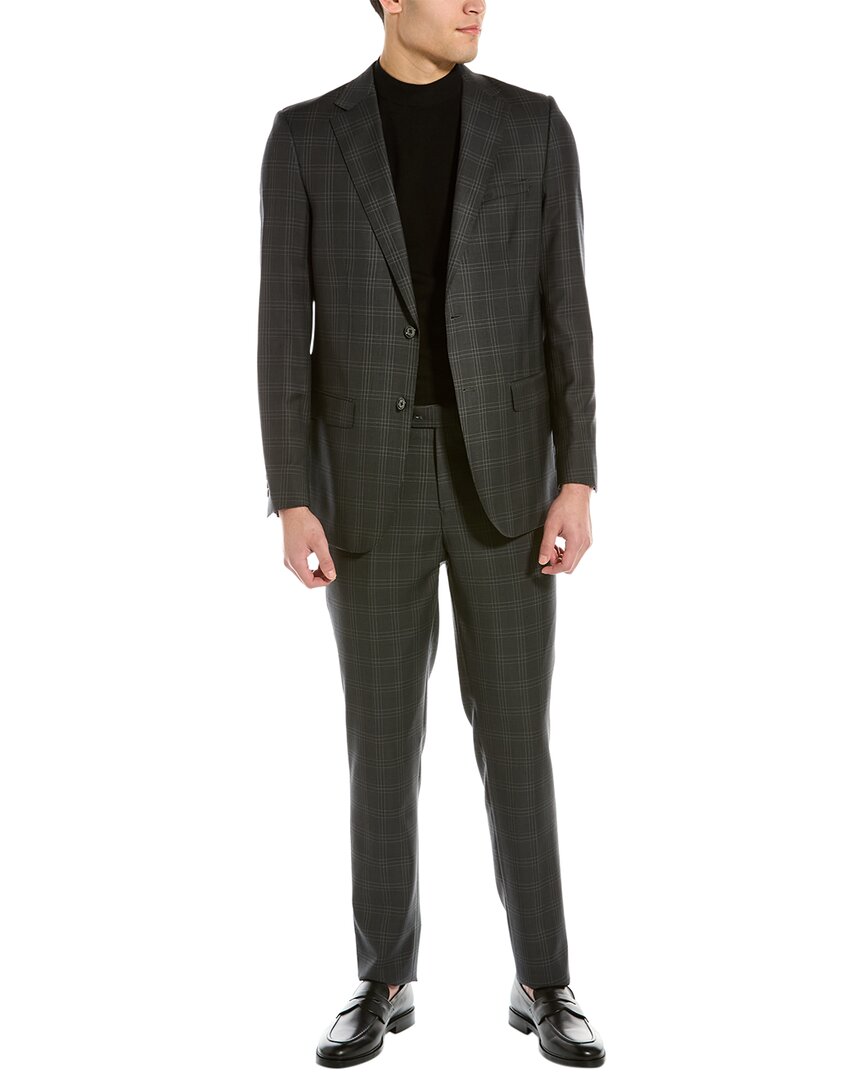 Shop Zanetti 2pc Porto Slim Fit Wool Suit In Grey