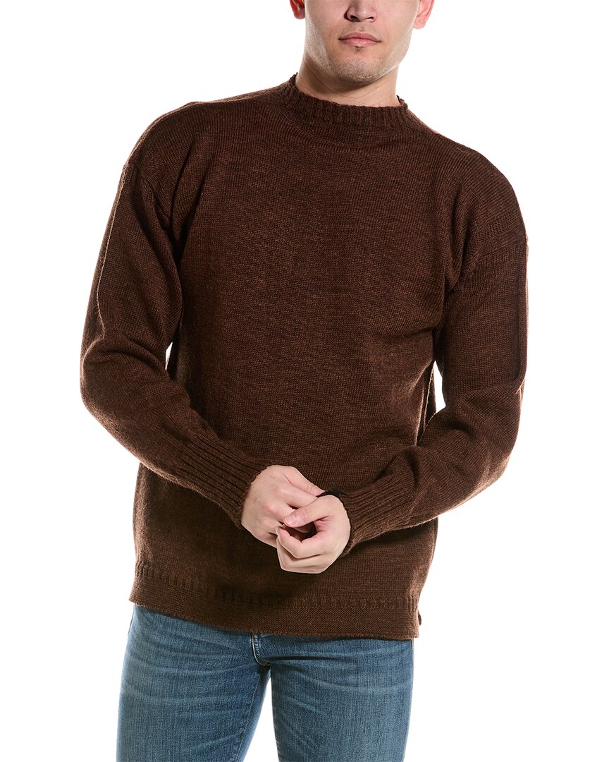 Rag & Bone The Guernsey Wool Mock Neck Sweater In Brown