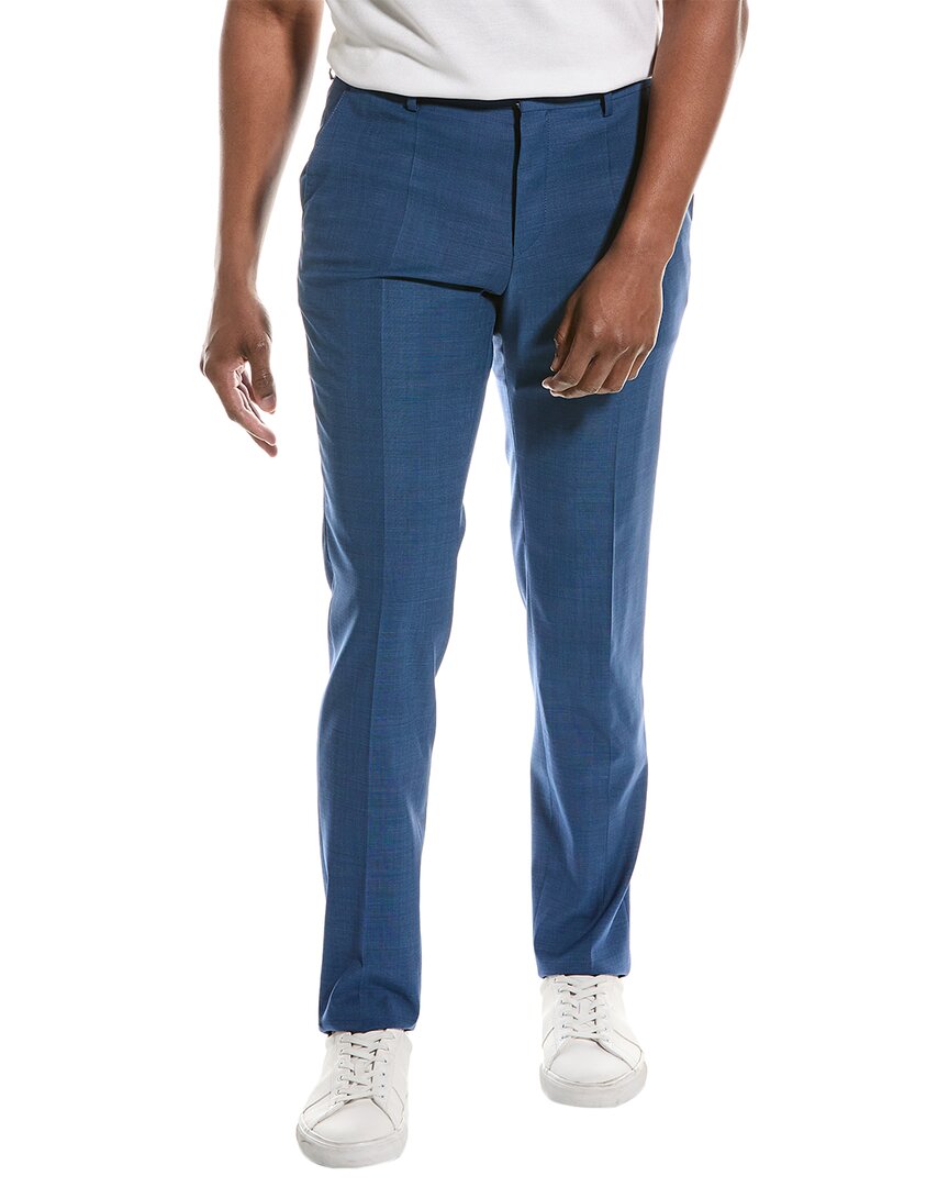 Shop Hugo Boss Boss  Slim Fit Wool Pant In Blue