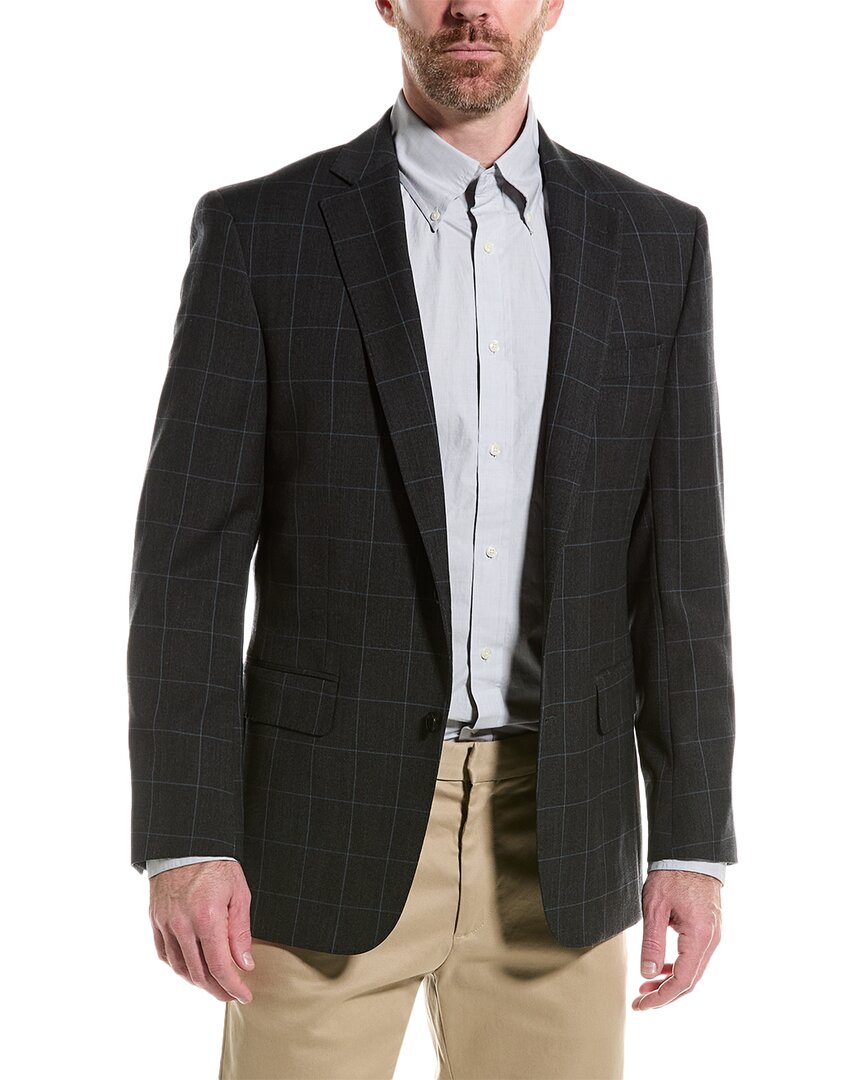 Shop Brooks Brothers Classic Wool-blend Blazer In Grey
