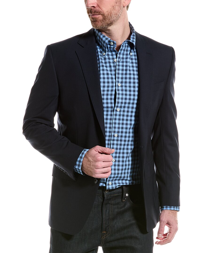 Shop Brooks Brothers Classic Fit Wool-blend Suit Jacket In Blue