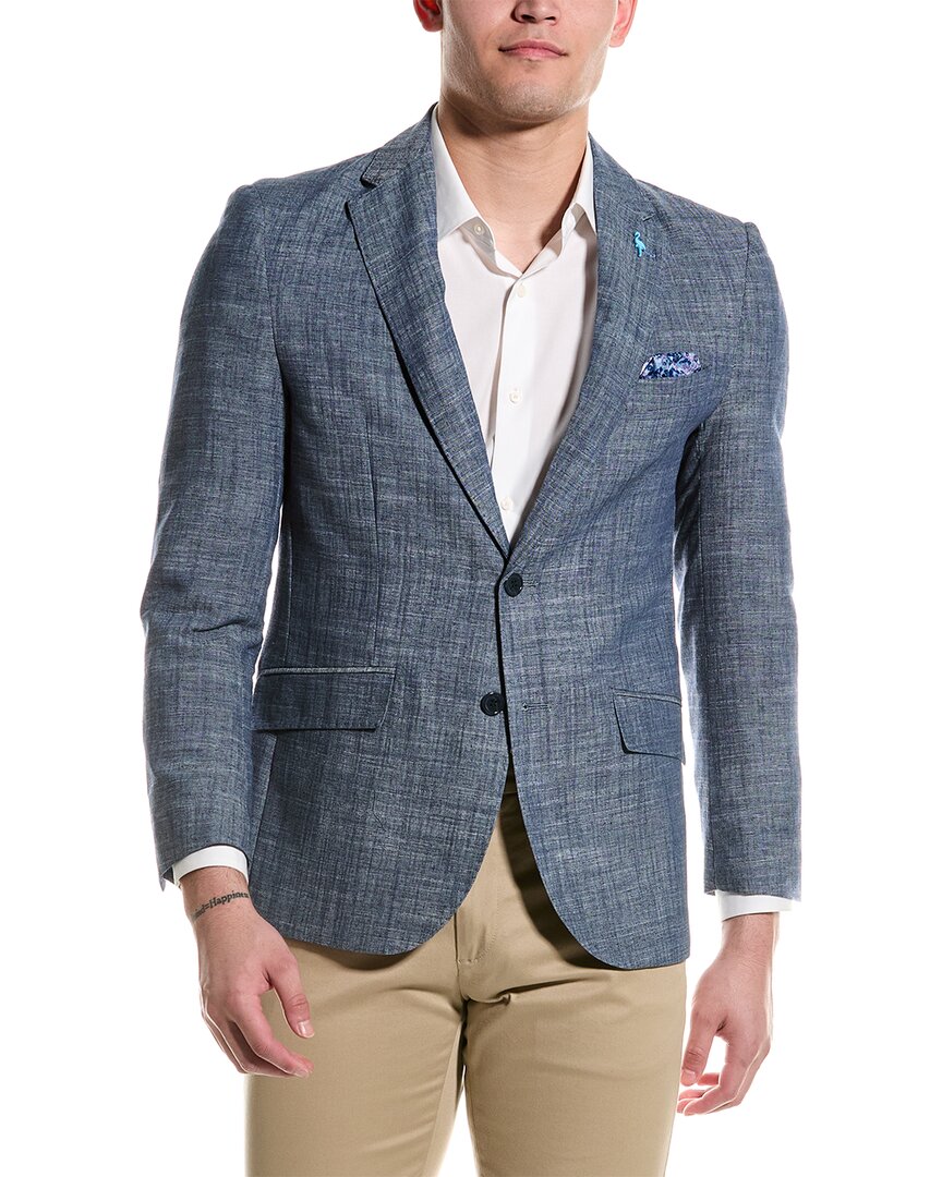 Shop Tailorbyrd Linen-blend Sportscoat In Blue
