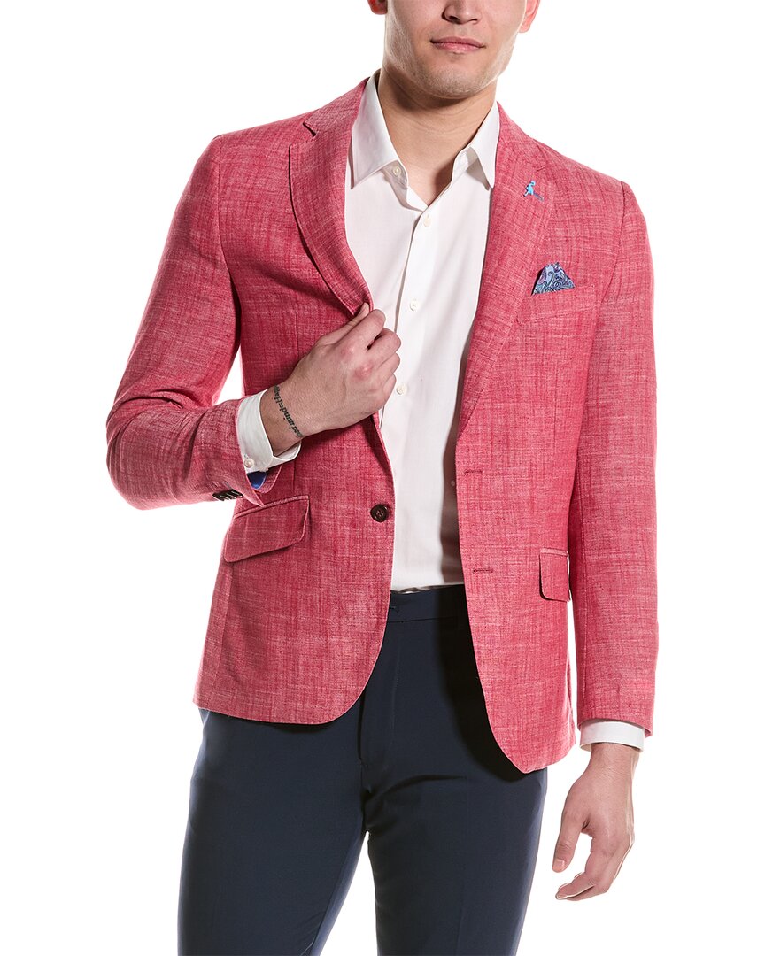 Tailorbyrd Linen-blend Sportscoat In Red