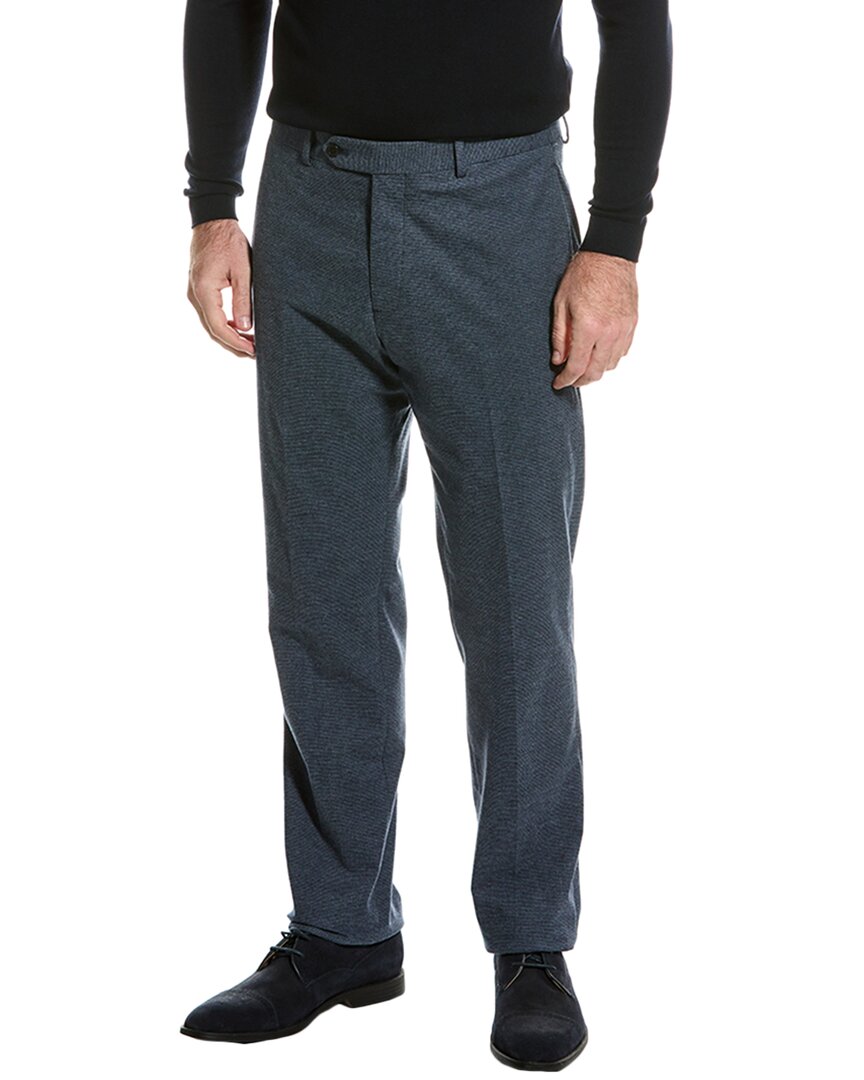Brooks Brothers Houndstooth Wool Pant In Blue
