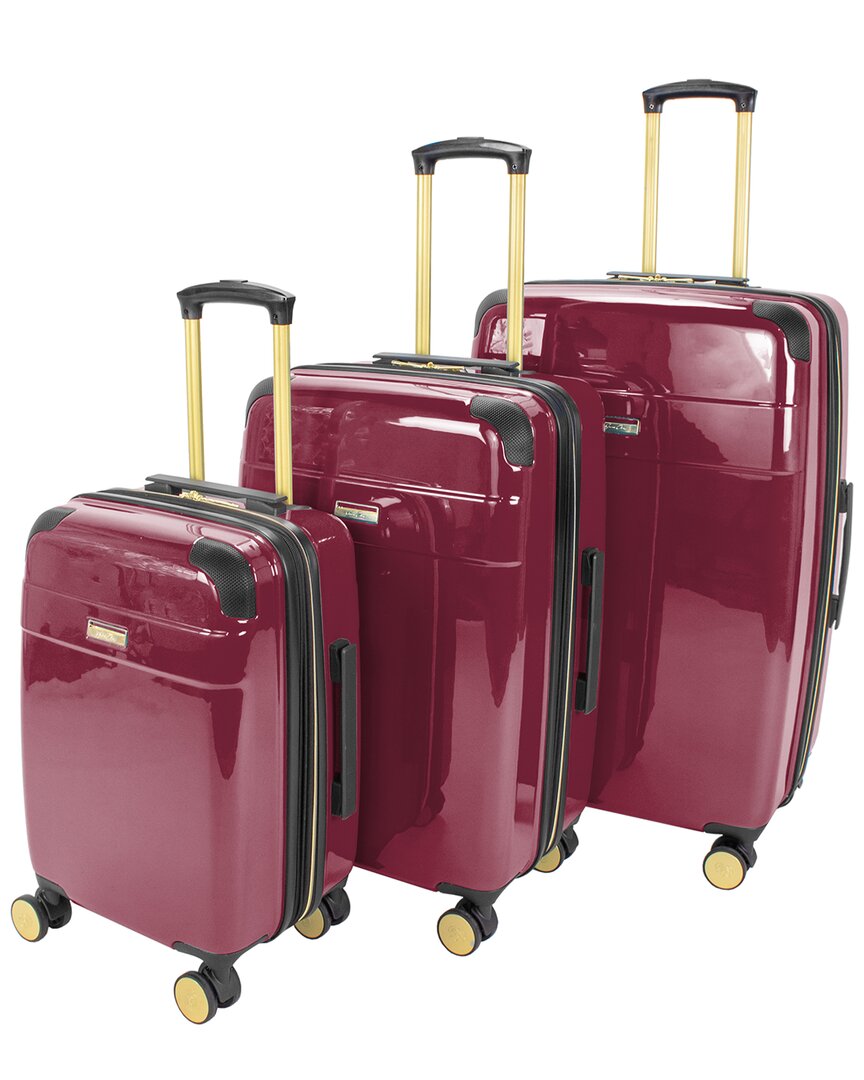Jenni Chan Entin 3pc Hardside Spinner Set In Red