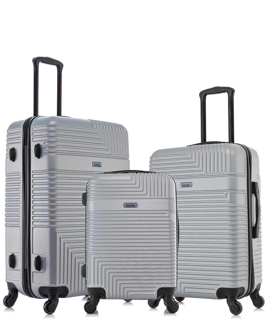 Inusa Resilience Lightweight Hardside Spinner 3 Piece Set In Silver