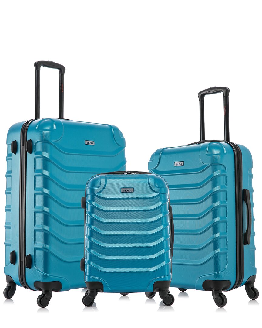 Inusa Endurance Lightweight Hardside Spinner 3 Piece Set In Blue