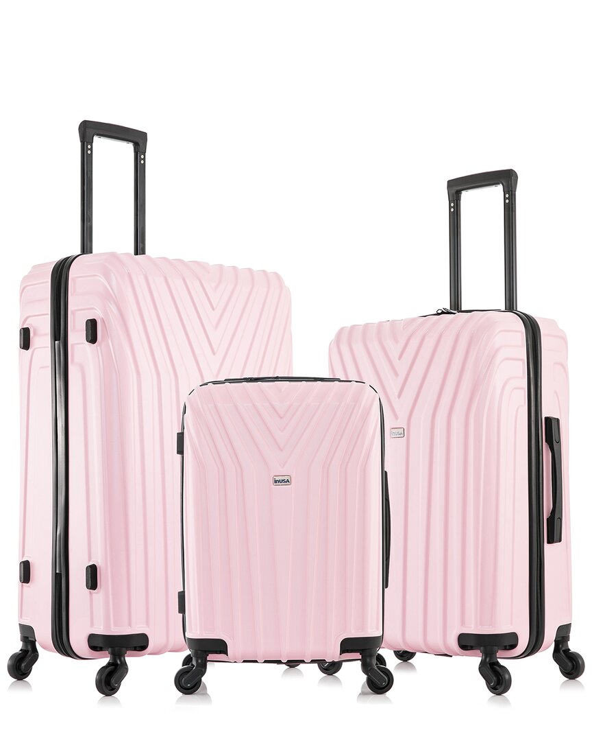 Inusa Vasty Lightweight Hardside Spinner 3 Piece Set In Pink