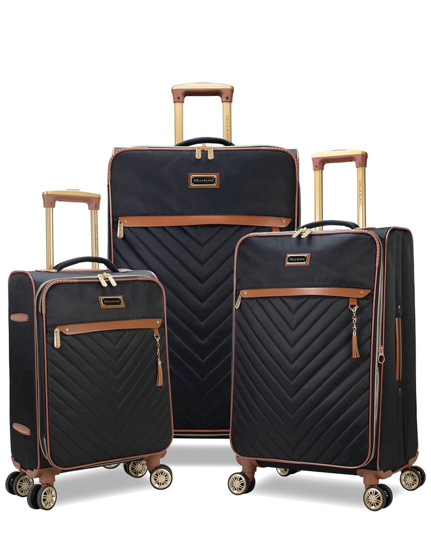 Stella Blanc Luxe 3pc Softside Expandable Luggage Set