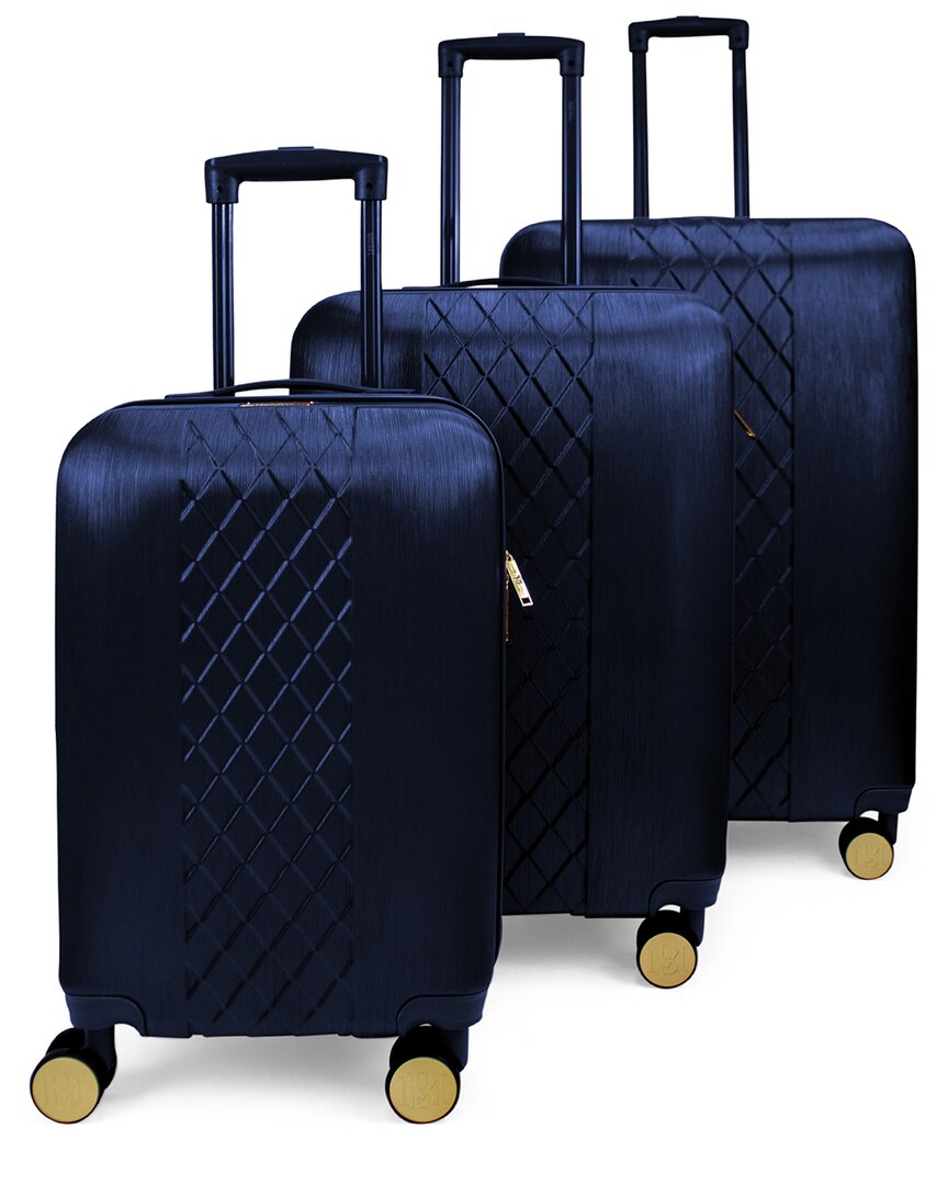 Badgley Mischka 3pc Diamond Expandable Luggage Set