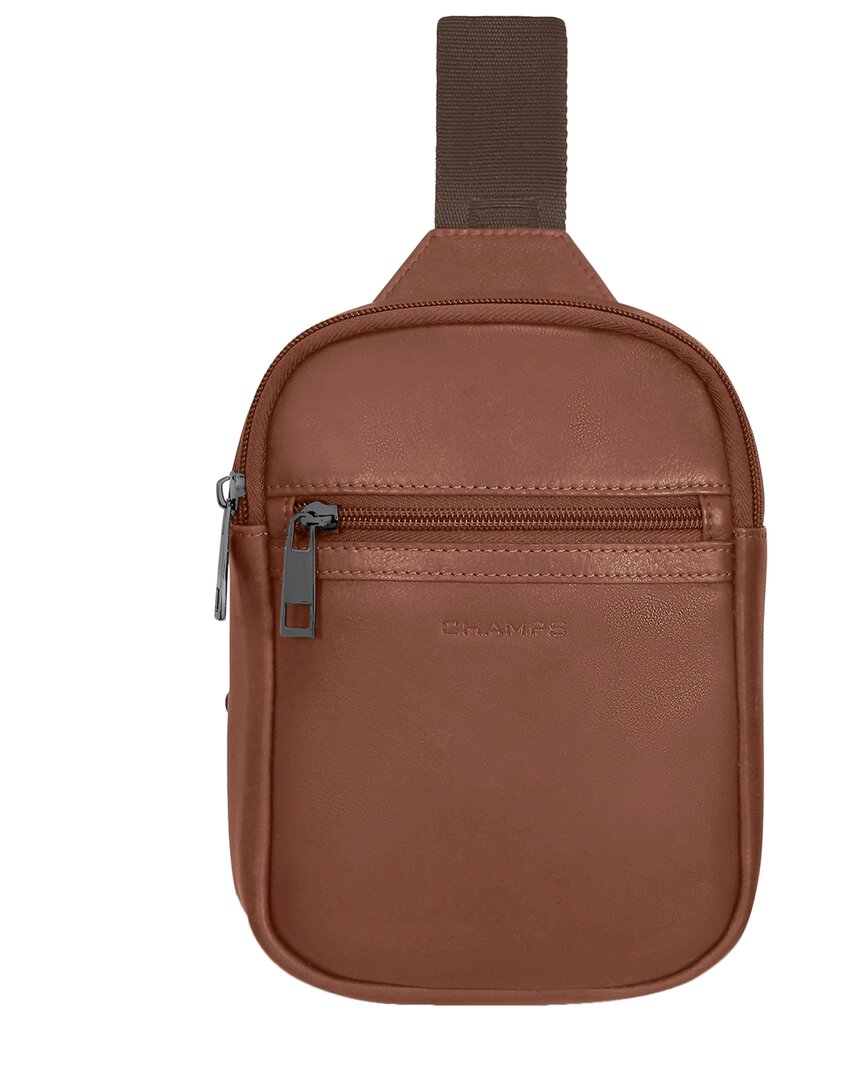 Champs Onyx Leather Holster Crossbody In Brown