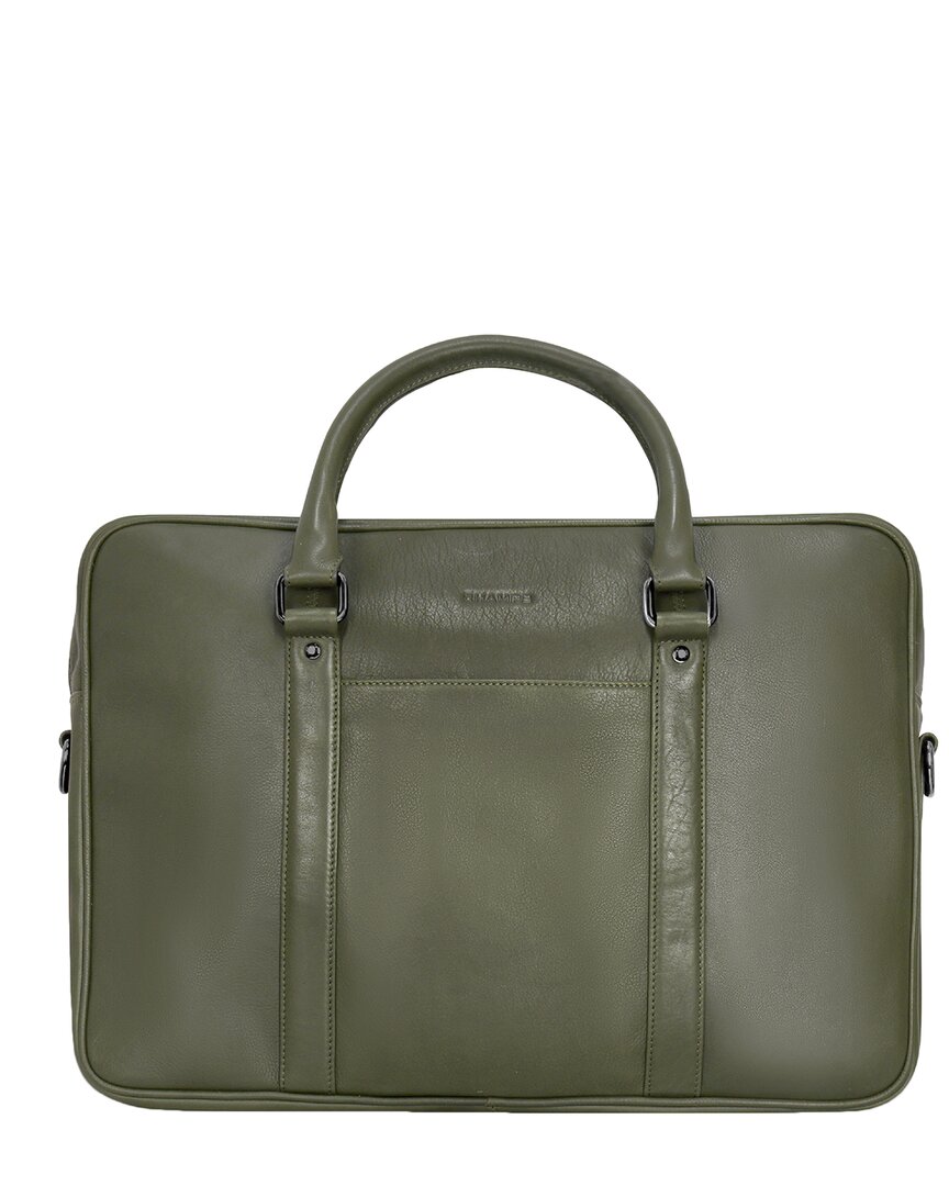 Champs Onyx Leather Slim Briefcase In Brown