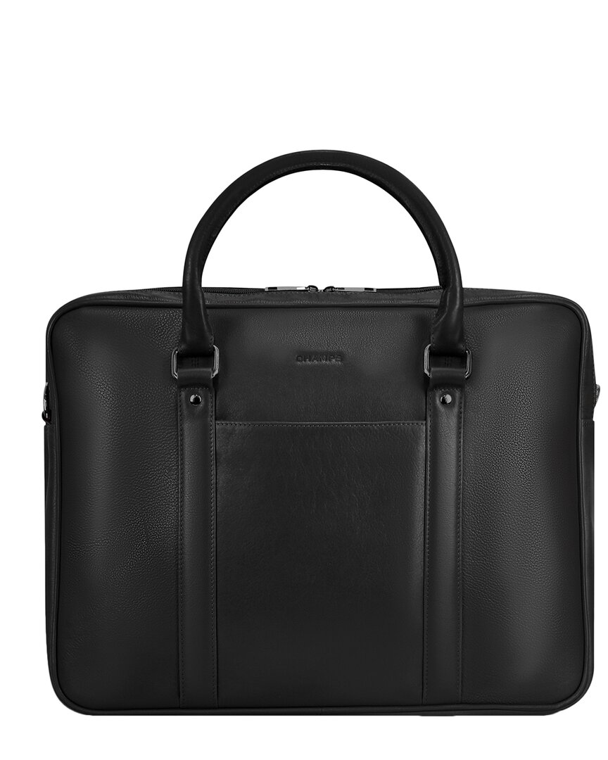 Champs Onyx Leather Briefcase In Black